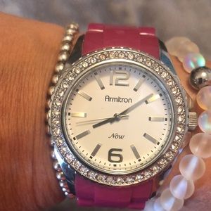 Hot pink armitron NOW watch